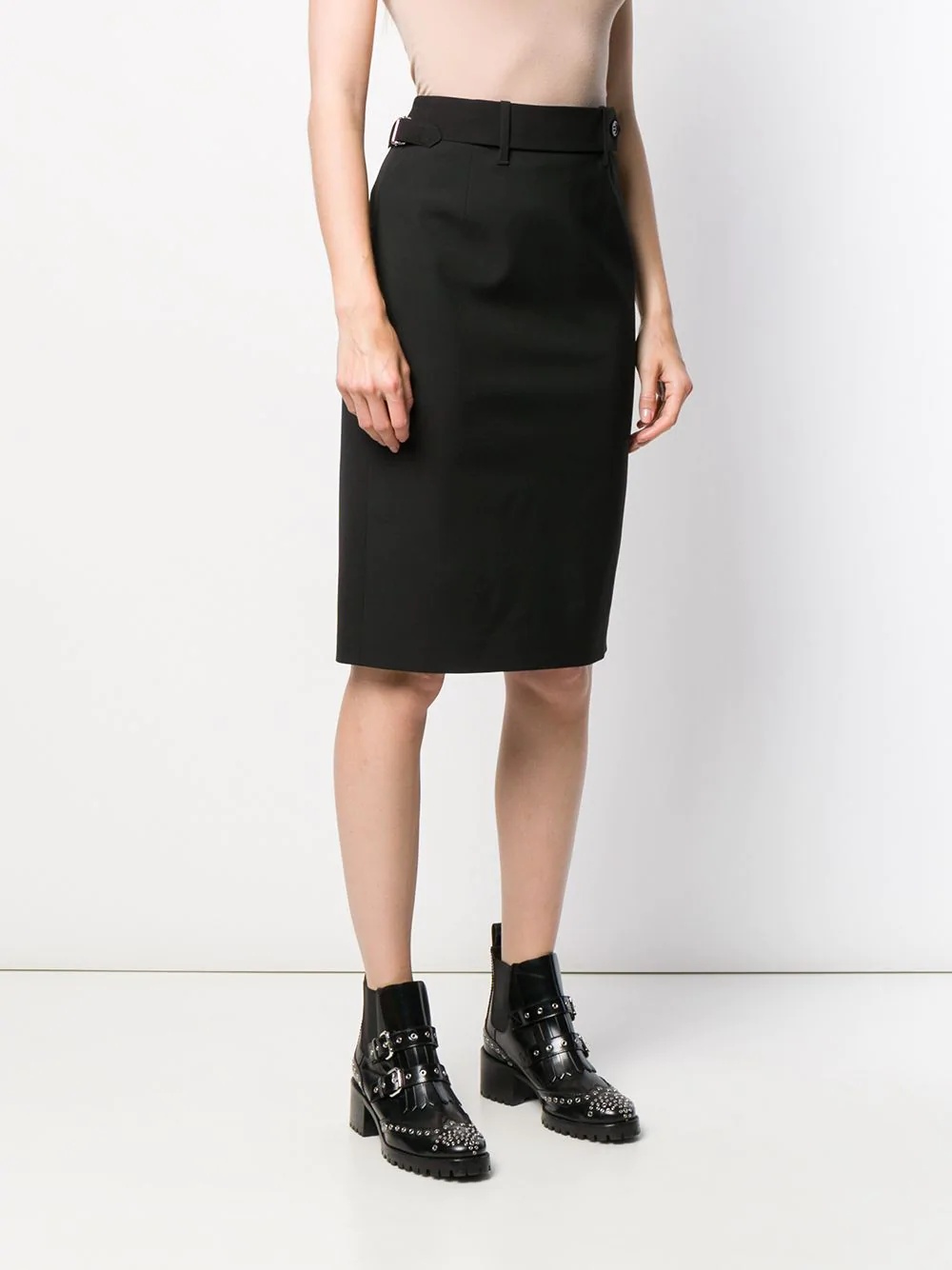 belted pencil skirt - 3