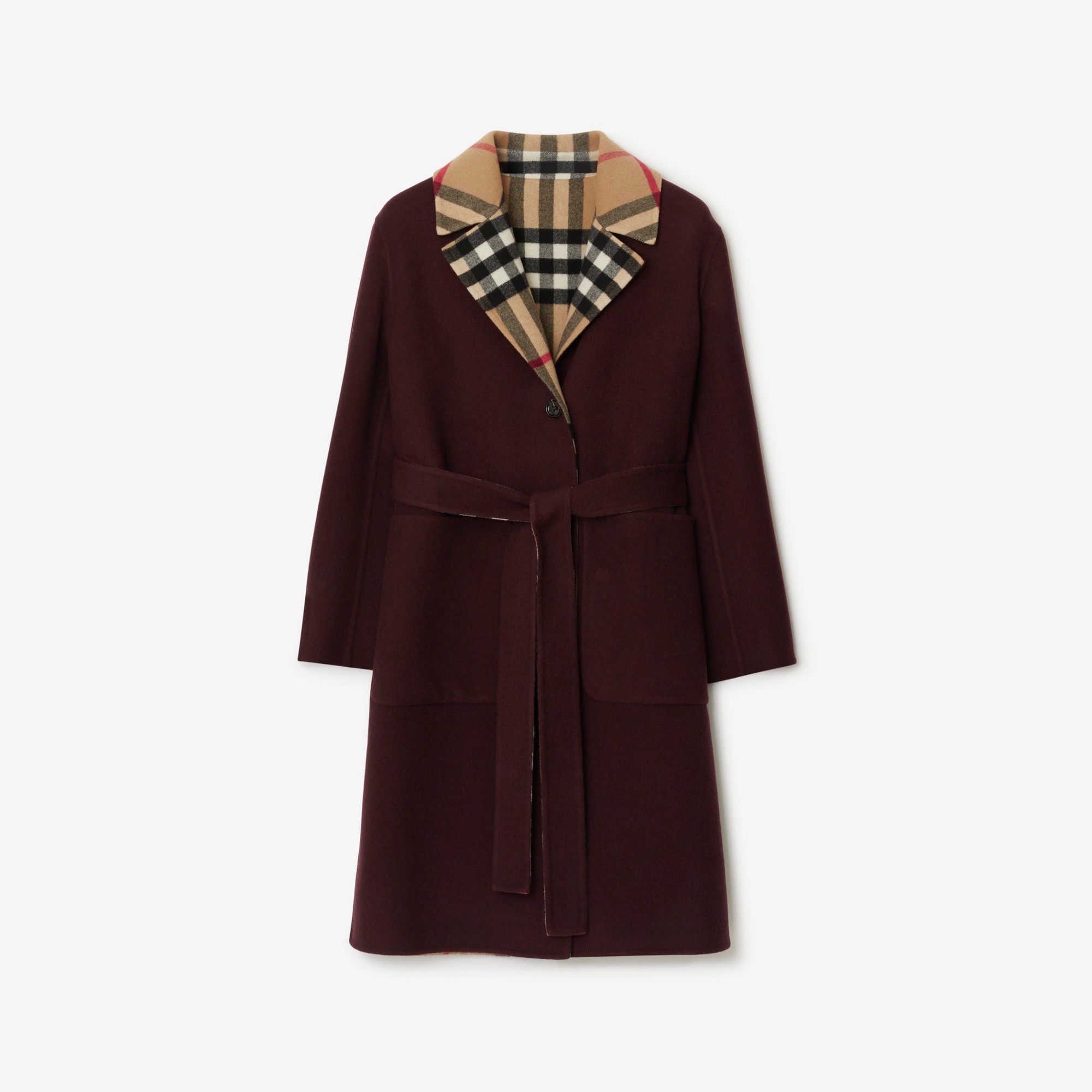 Check Wool Reversible Coat - 1