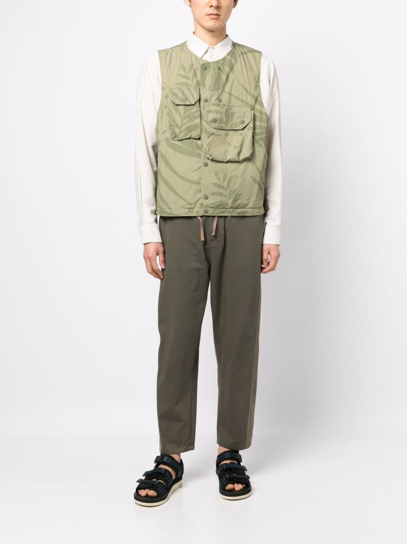 Engineered Garments leaf-print cotton gilet outlook