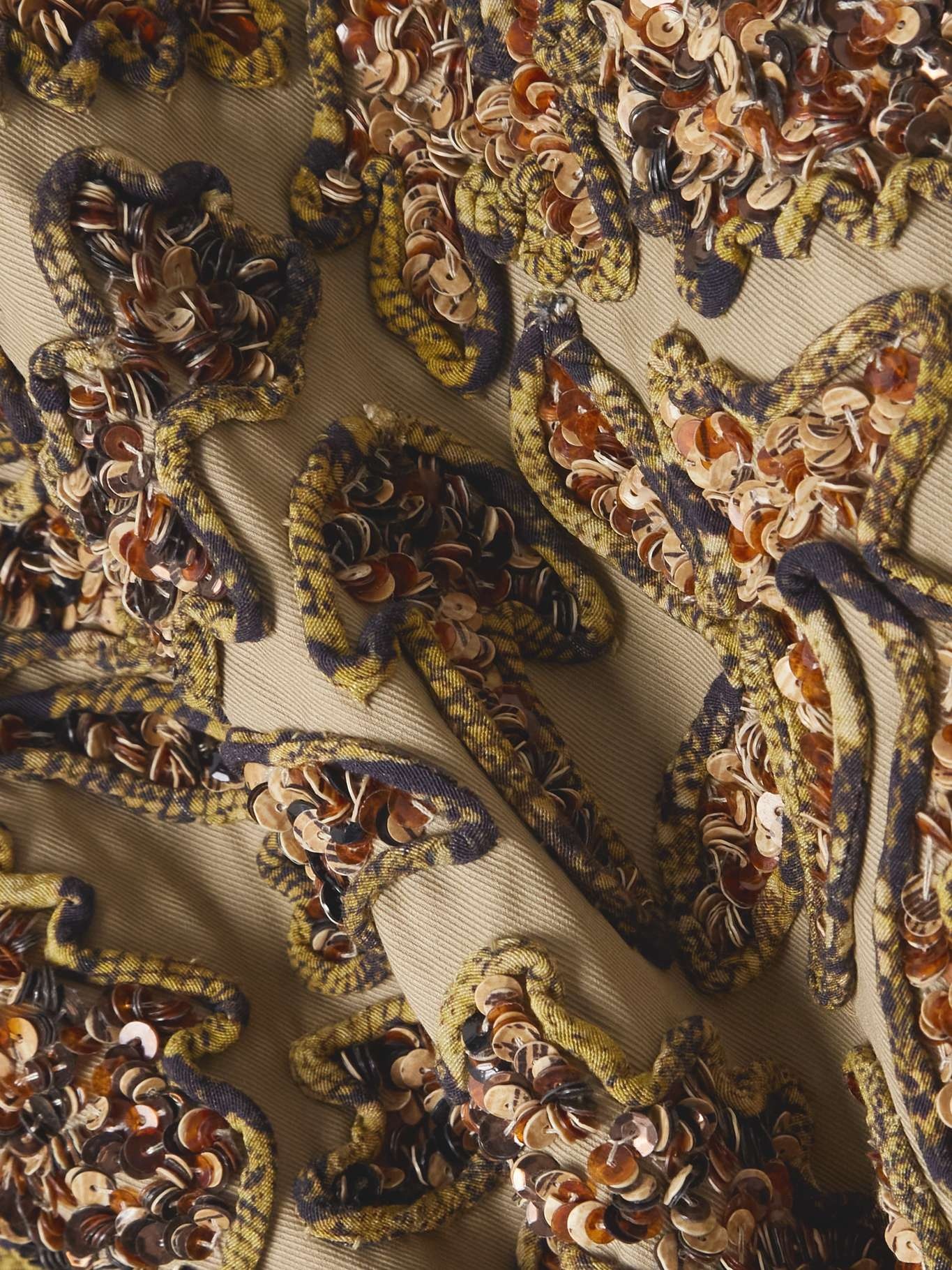 Embellished twill jacket Gold - 4