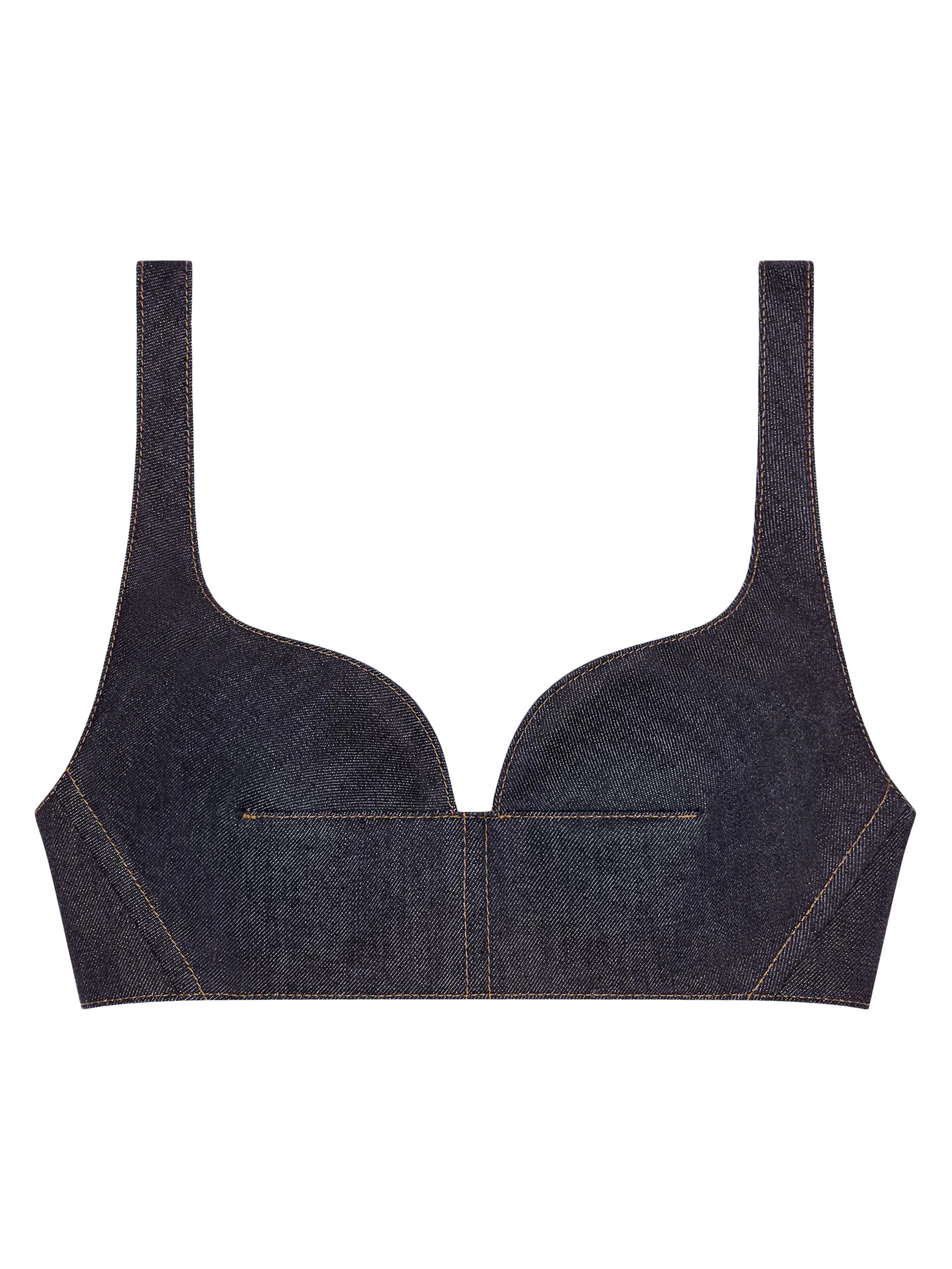 Women's Bra Top in Raw Denim - Dark Blue - 1