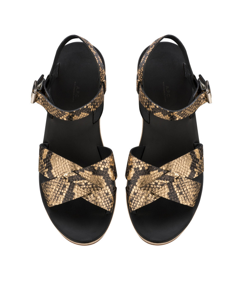 A.P.C. ORIGINALE SANDALS - LEATHER EMBOSSED IN SNAKESKIN MOTIF - A.P.C. ACCESSORIES outlook