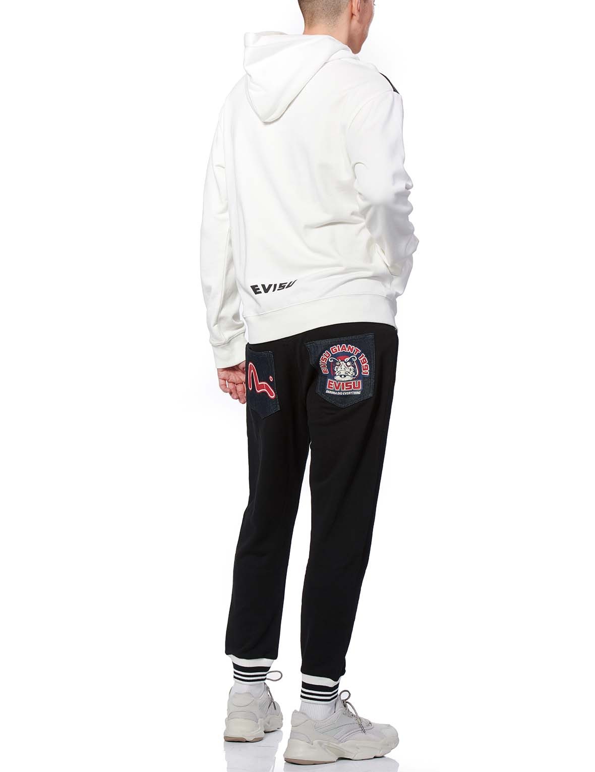 HYBRID SWEATPANTS WITH EVISU GIANT PRINT - 7