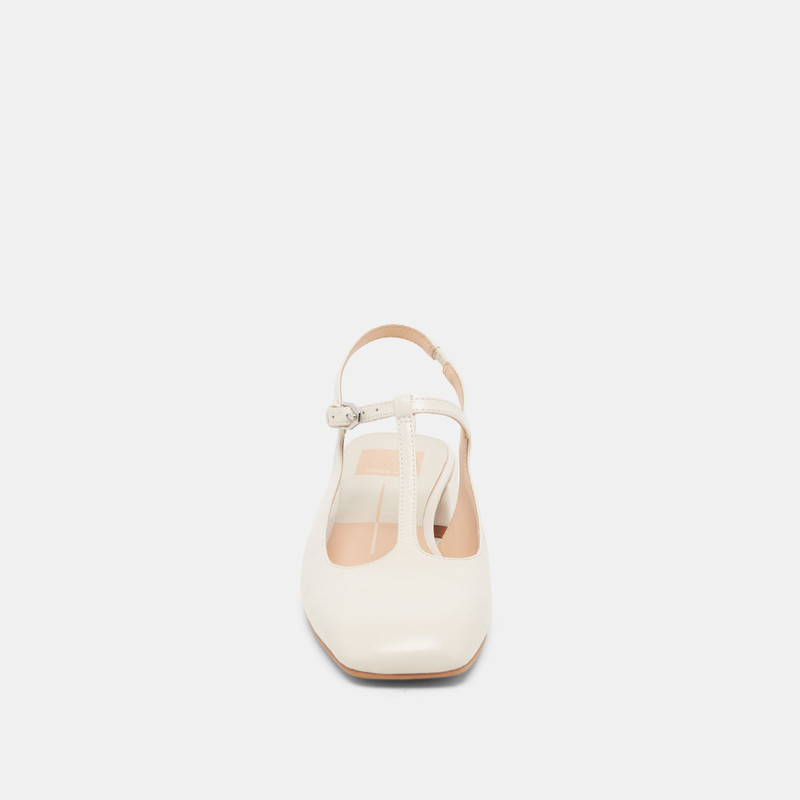 DEIDRA FLATS CREAM LEATHER 10
