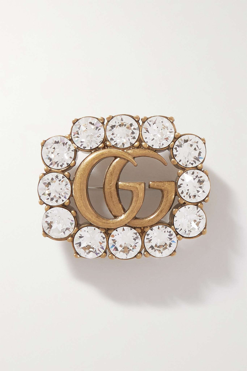 Gold-tone crystal brooch 1