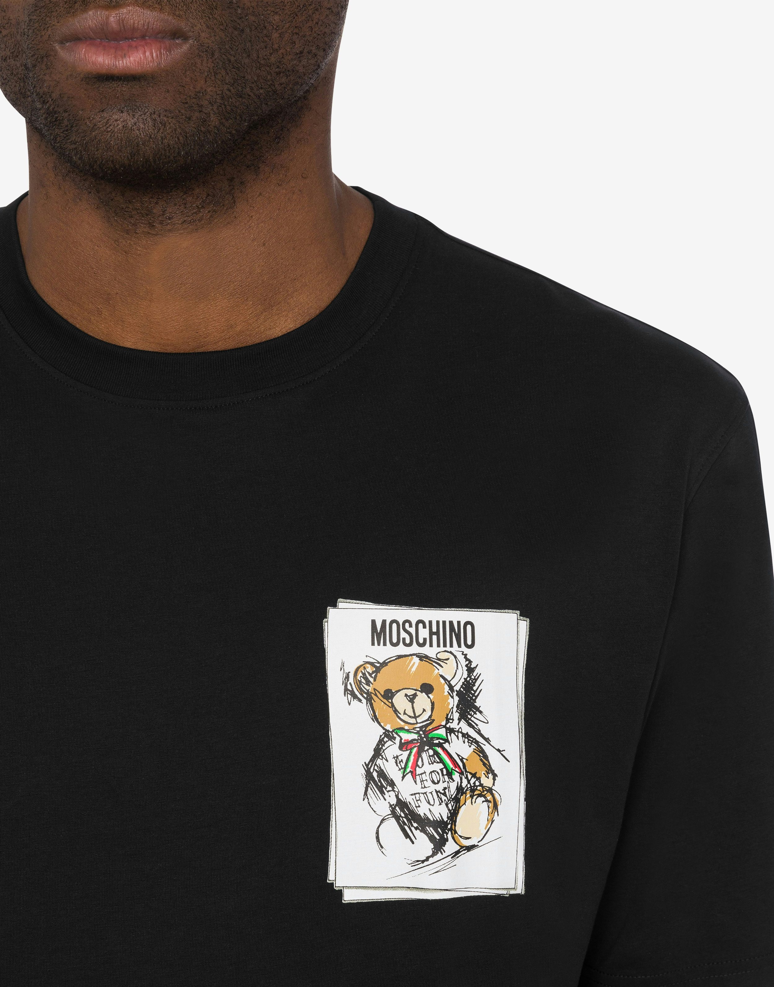 JERSEY T-SHIRT WITH TEDDY BEAR PATCH - 4