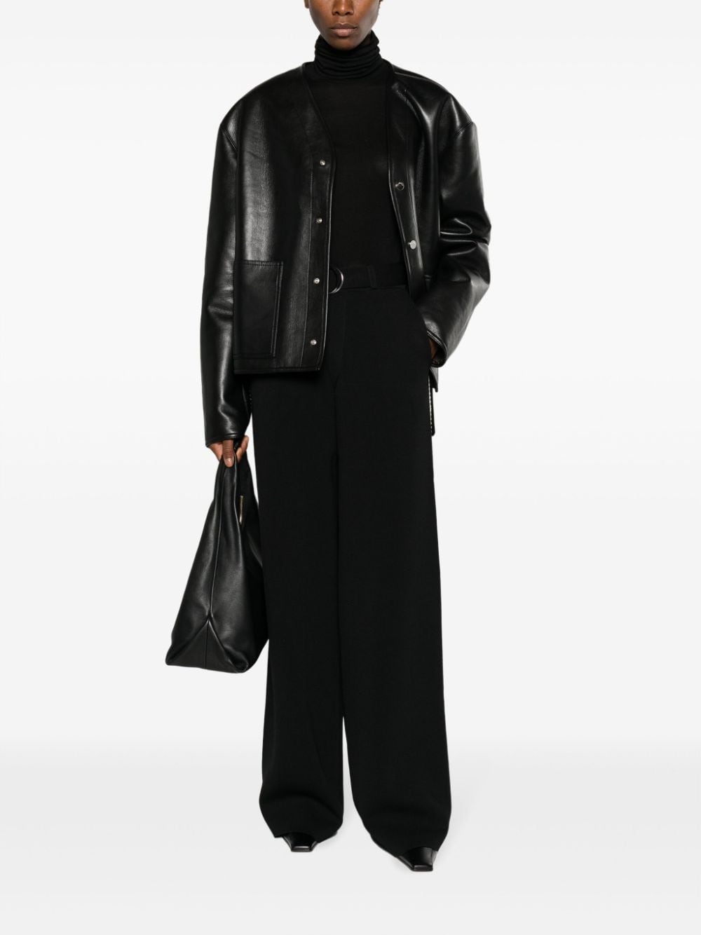 faux-leather bomber jacket - 2