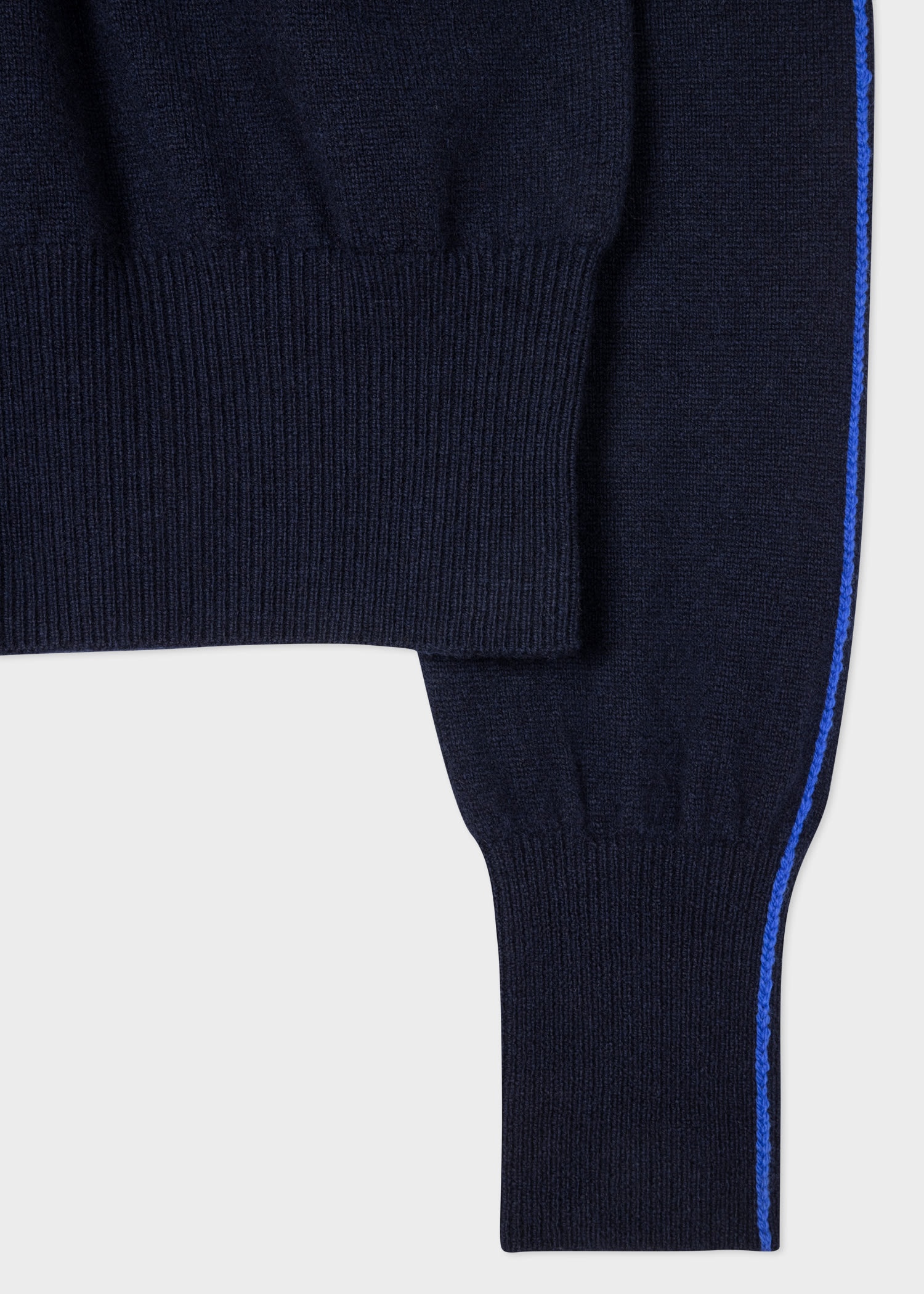 Lambswool Electric Blue Trim Sweater - 3