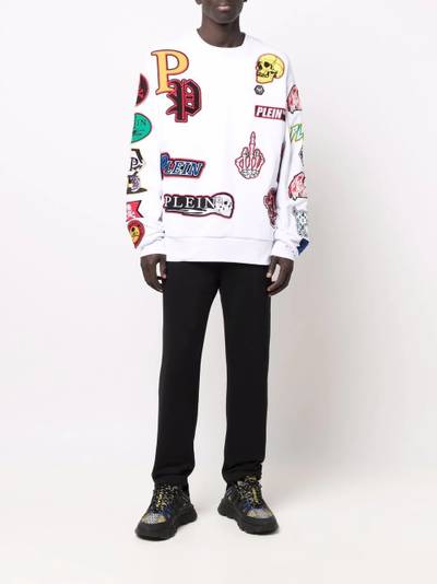 PHILIPP PLEIN logo-patch sweatshirt outlook