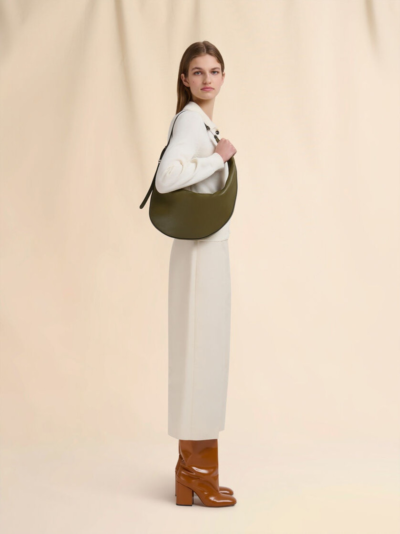 Marni DEEP GREEN LEATHER DOT SMALL HOBO BAG outlook
