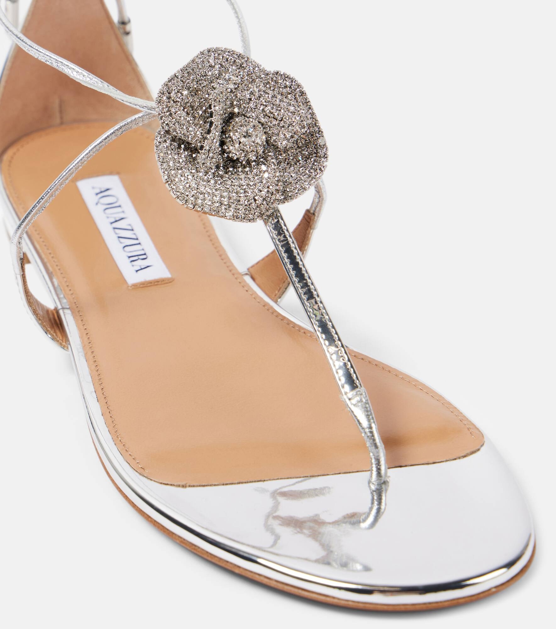 Crystal Orchid metallic leather sandals - 6