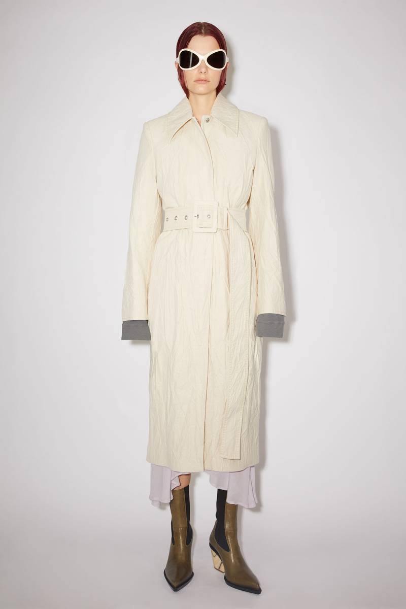 Acne Studios Crinkled twill coat - Ecru beige outlook