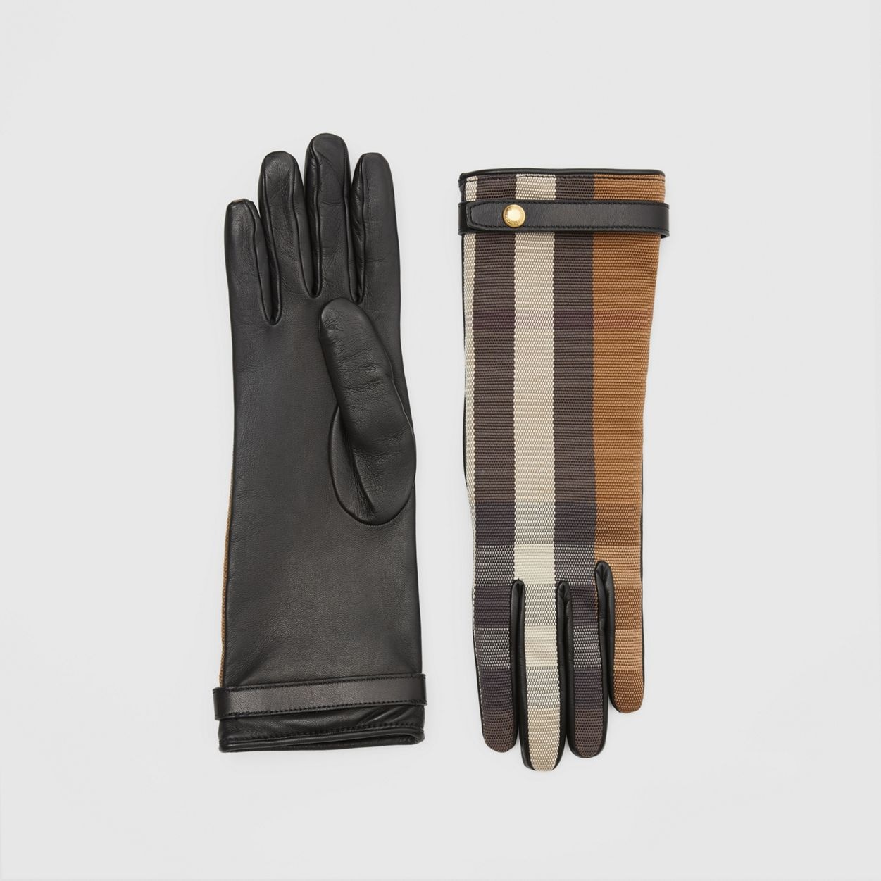 Cashmere-lined Technical Check and Lambskin Gloves - 1
