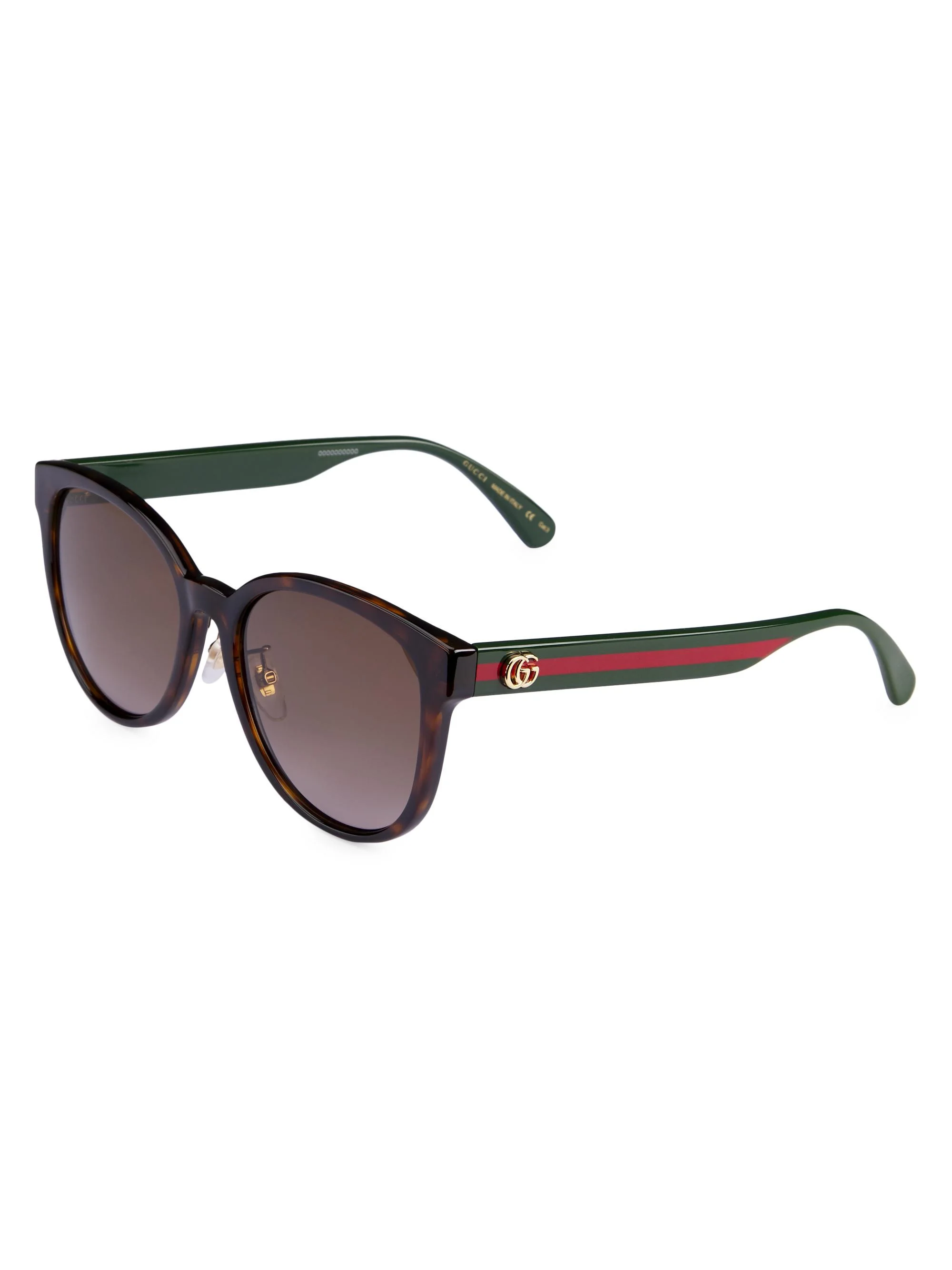 Women's 56MM Round Sunglasses - Havana Green Brown - 1