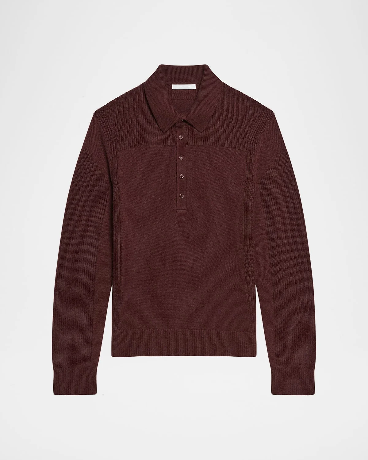 Men's Wool Knit Polo Sweater - 1