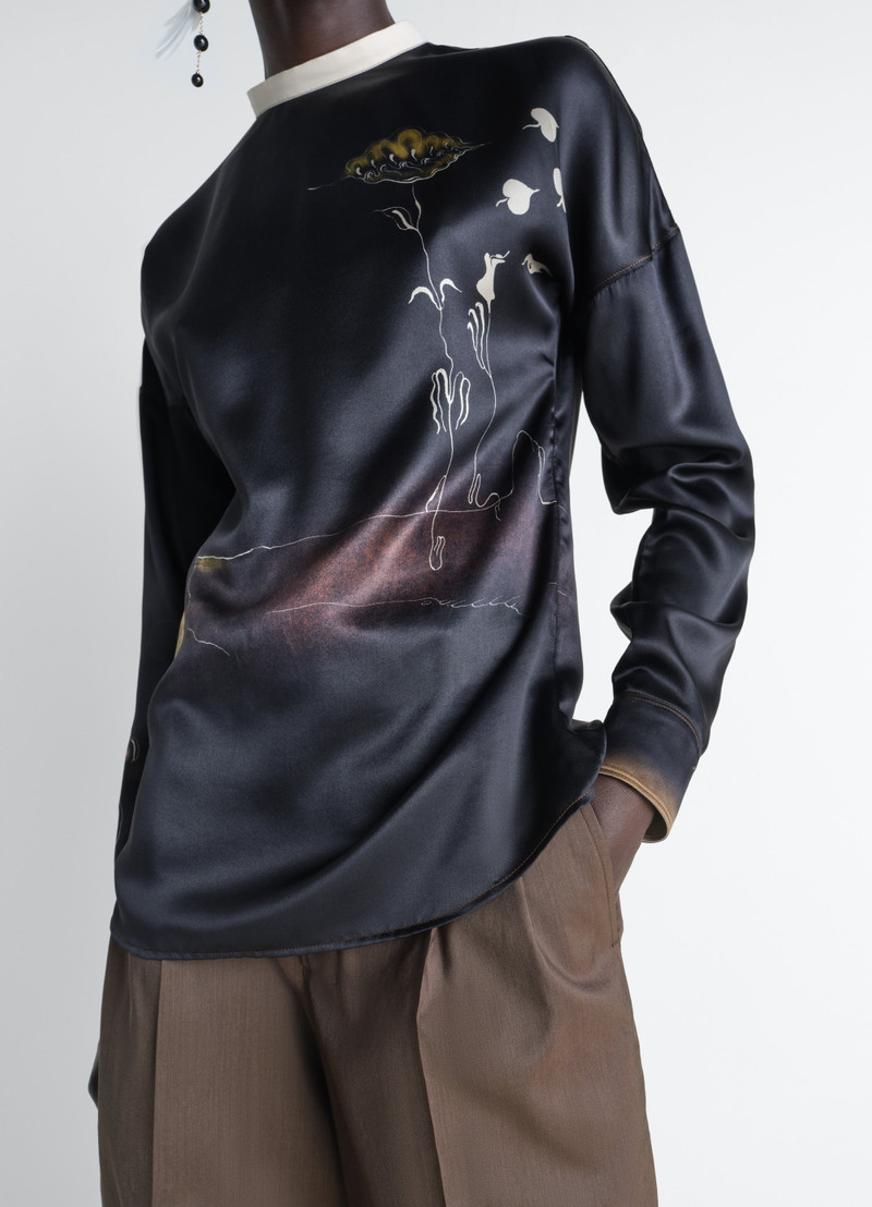 PLASTRON TOP IN LANDSCAPE PRINTED SILK 5