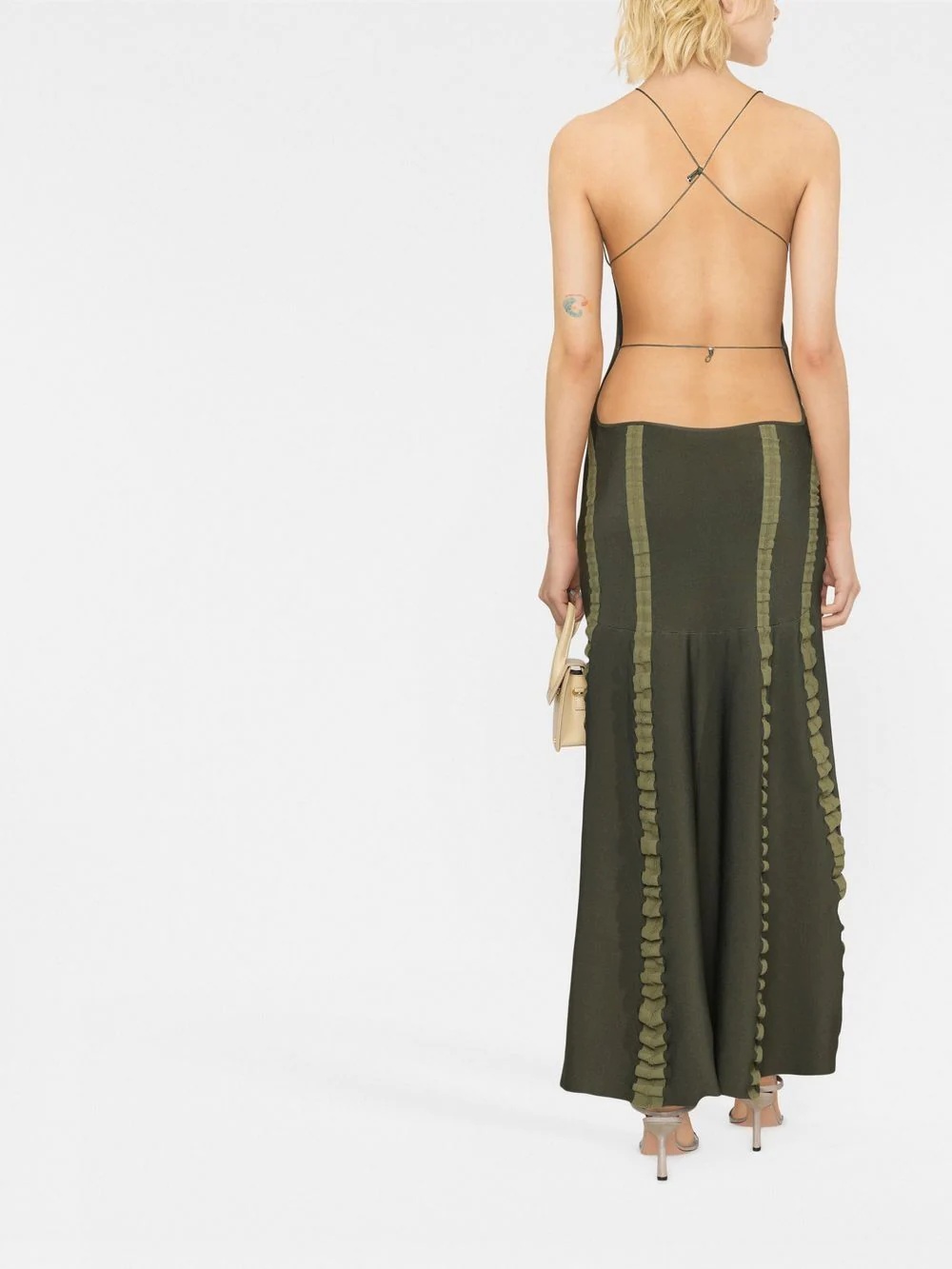 scoop-neck spaghetti-strap dress - 3