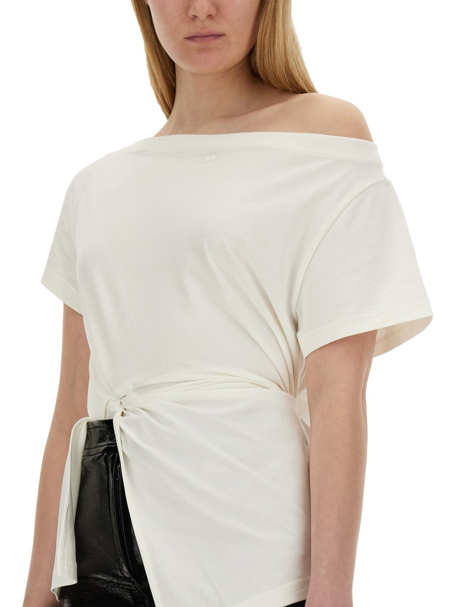 Courreges Women Boat Neck T-Shirt - 4