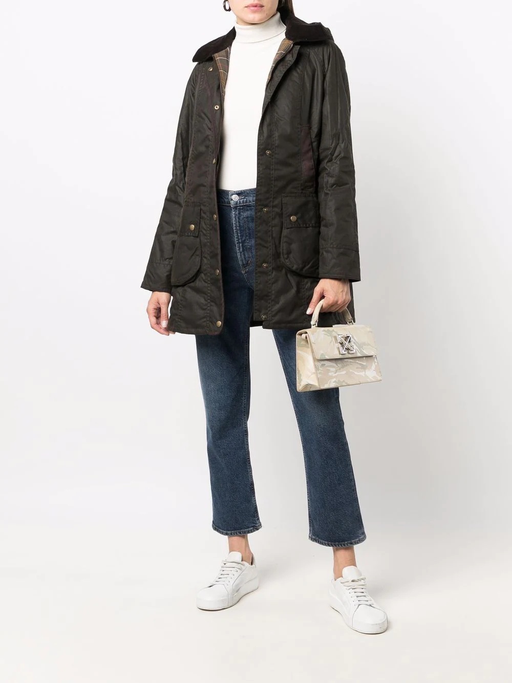 wax-coated buttoned-up coat - 2