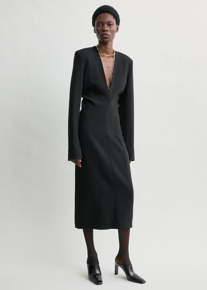 Tailored slouch dress black 3