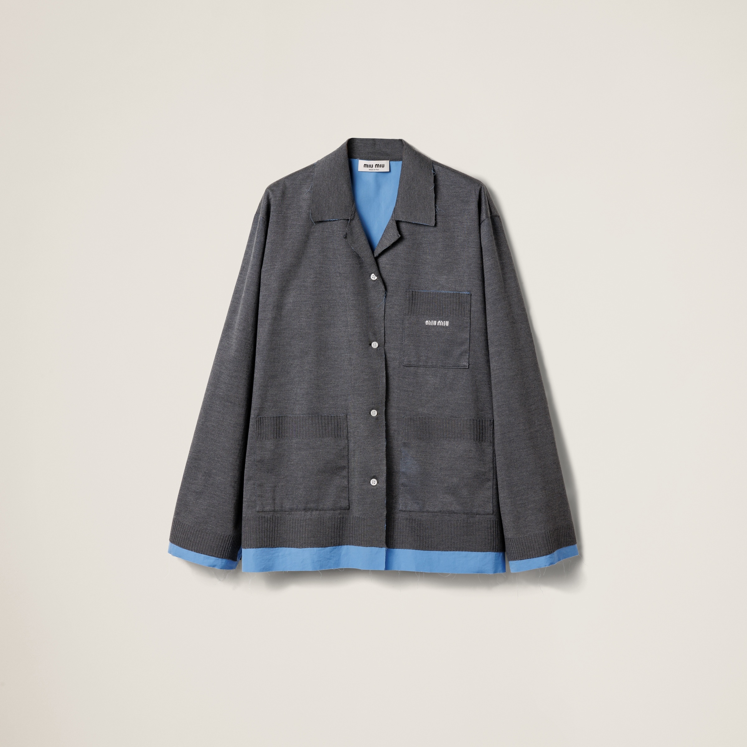 Knit and poplin shirt - 1