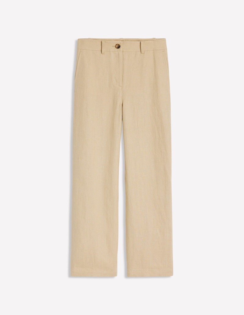 Westbourne Crop Linen Pants-Oatmeal 1