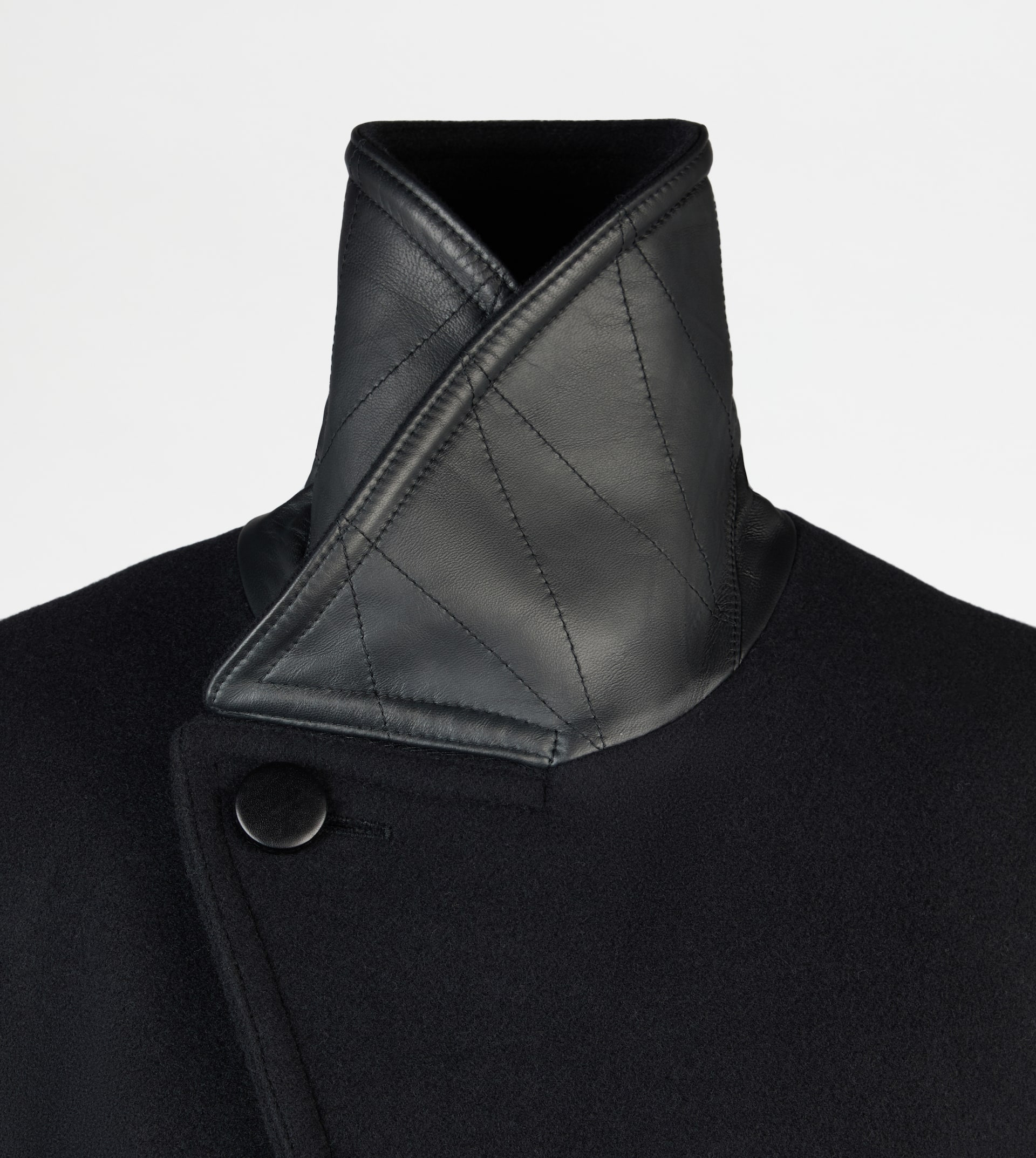 COAT IN WOOL - BLACK - 7