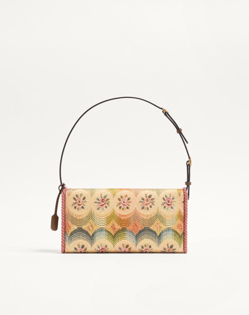 VALENTINO GARAVANI DEVAIN SMALL SHOULDER BAG IN JACQUARD APRES L'HIVER FABRIC 5