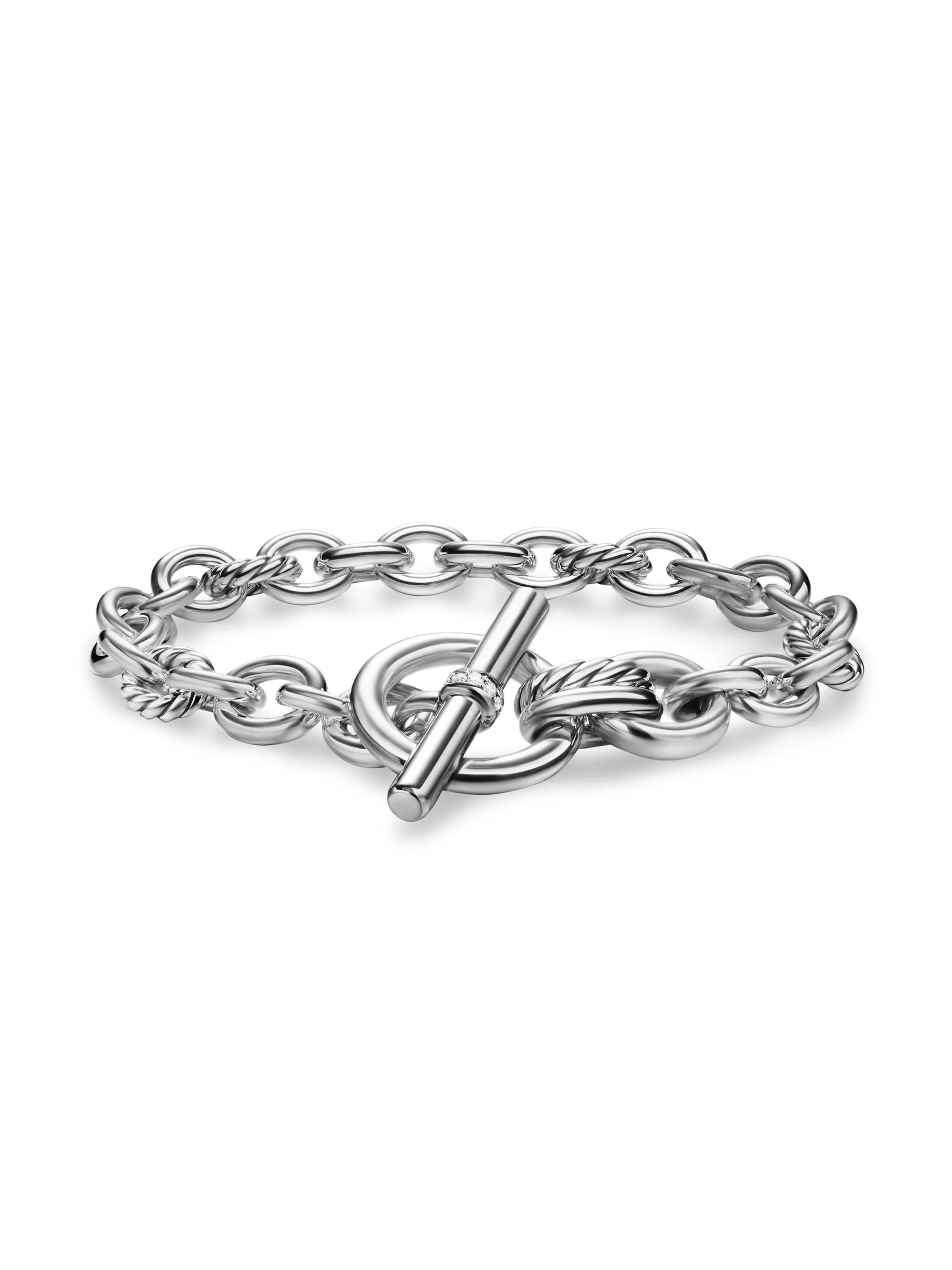 Women's DY Mercer Toggle Chain Bracelet in Sterling Silver - Diamond - 1