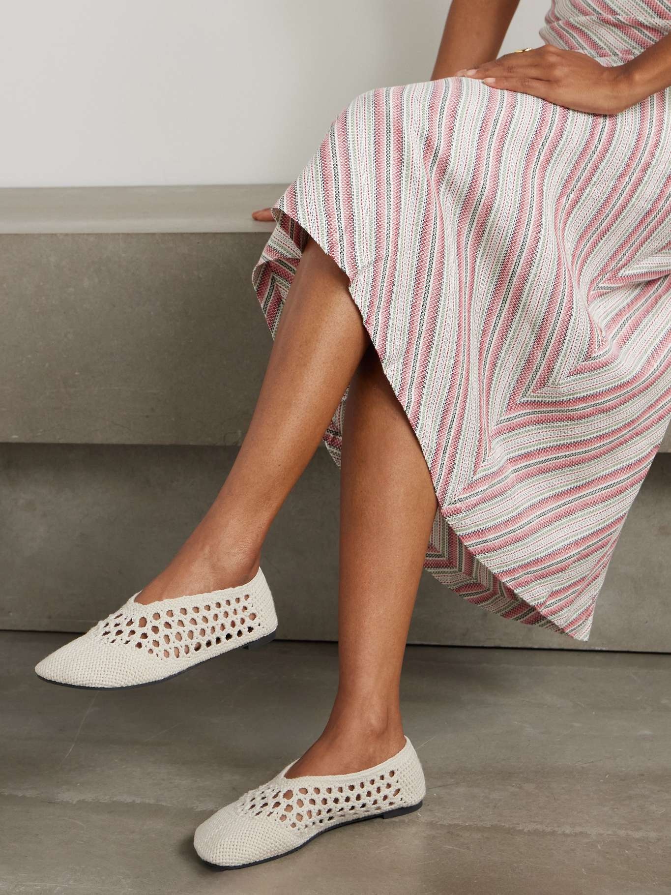 Ryder Day crocheted ballet flats Ivory - 2