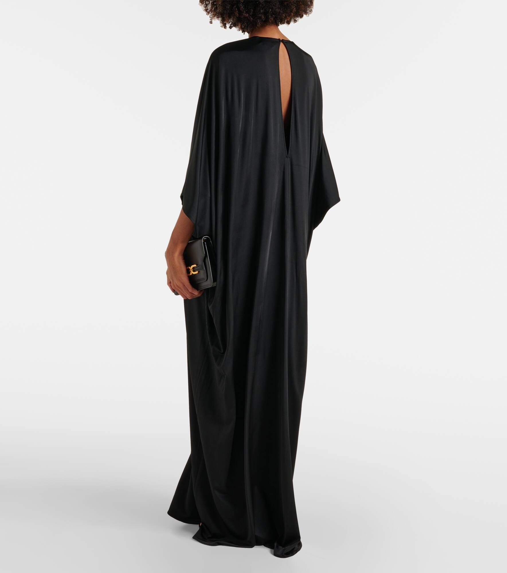 Gathered satin jersey kaftan - 3