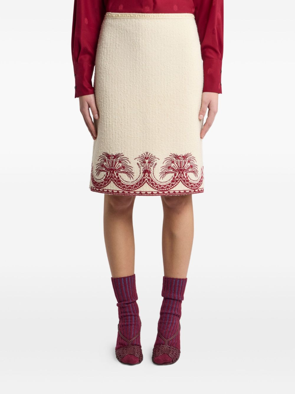 bouclé pencil skirt - 3