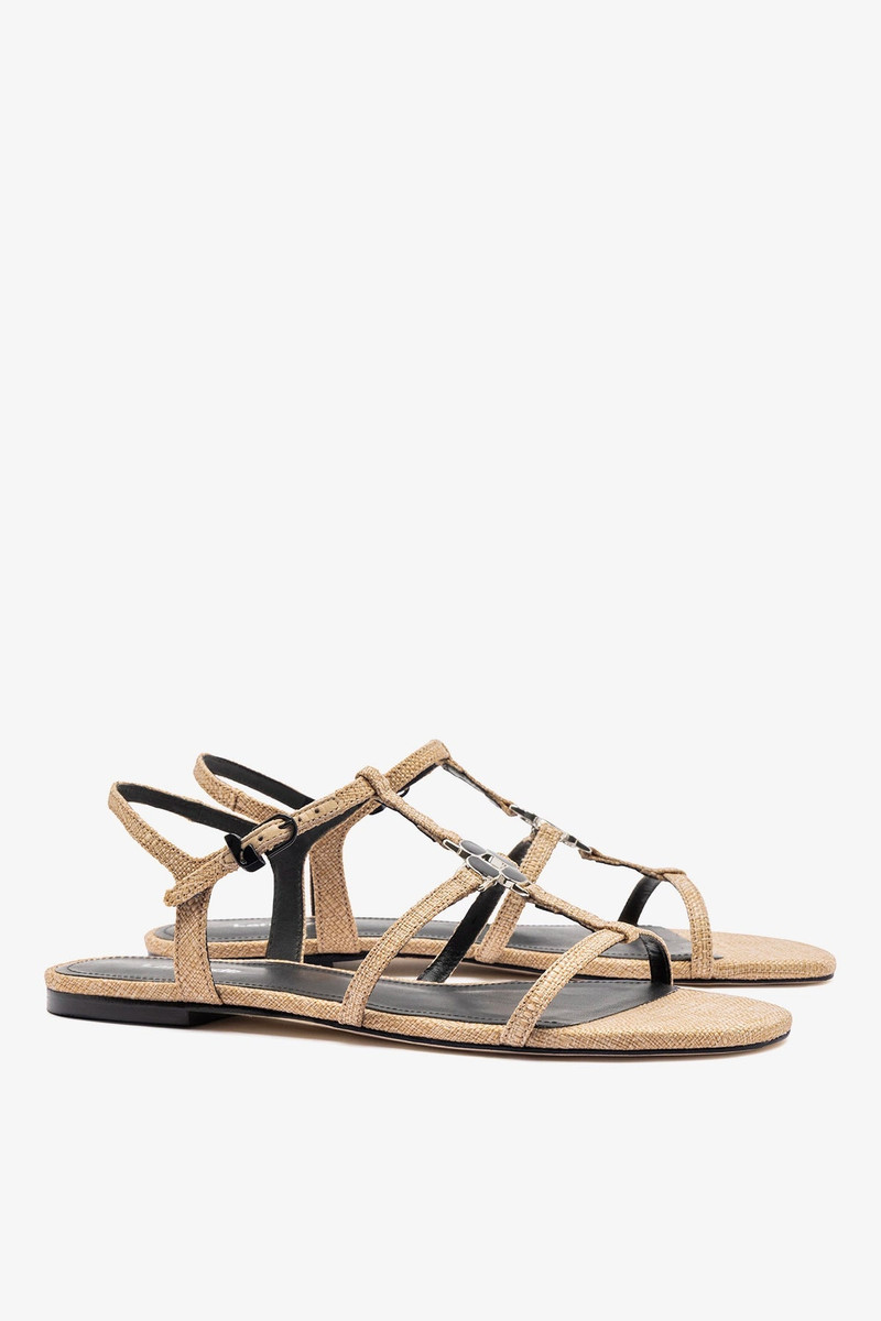 Hana Flat Sandal Beige Raffia 3