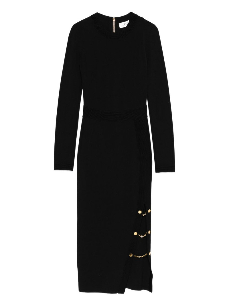 chain-embellished ribbed dress 1