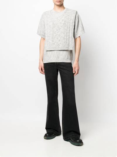 ADER error cable-knit layered knitted top outlook