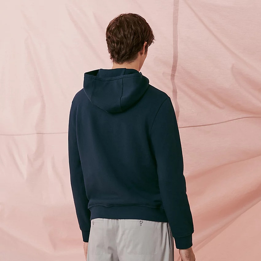 Hooded sweater with leather detail - 2