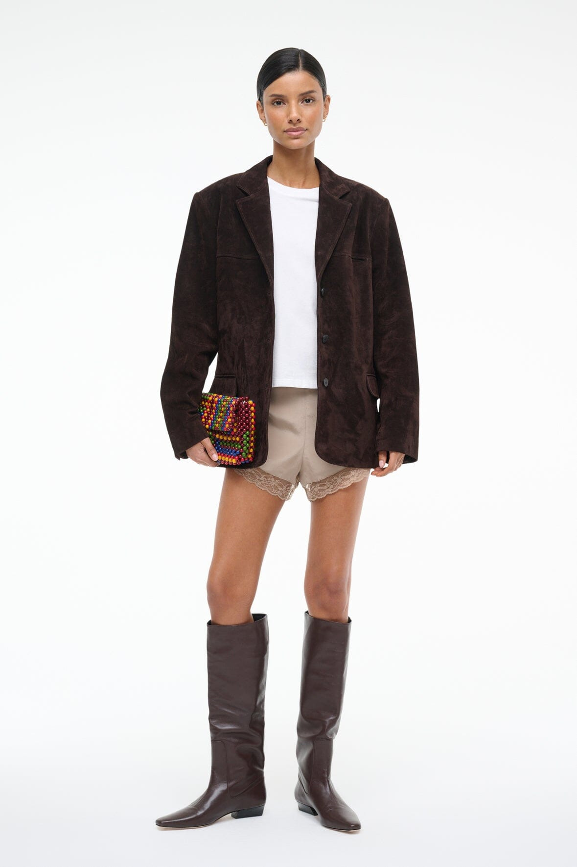 STAUD NATALIE SUEDE JACKET ESPRESSO - 3