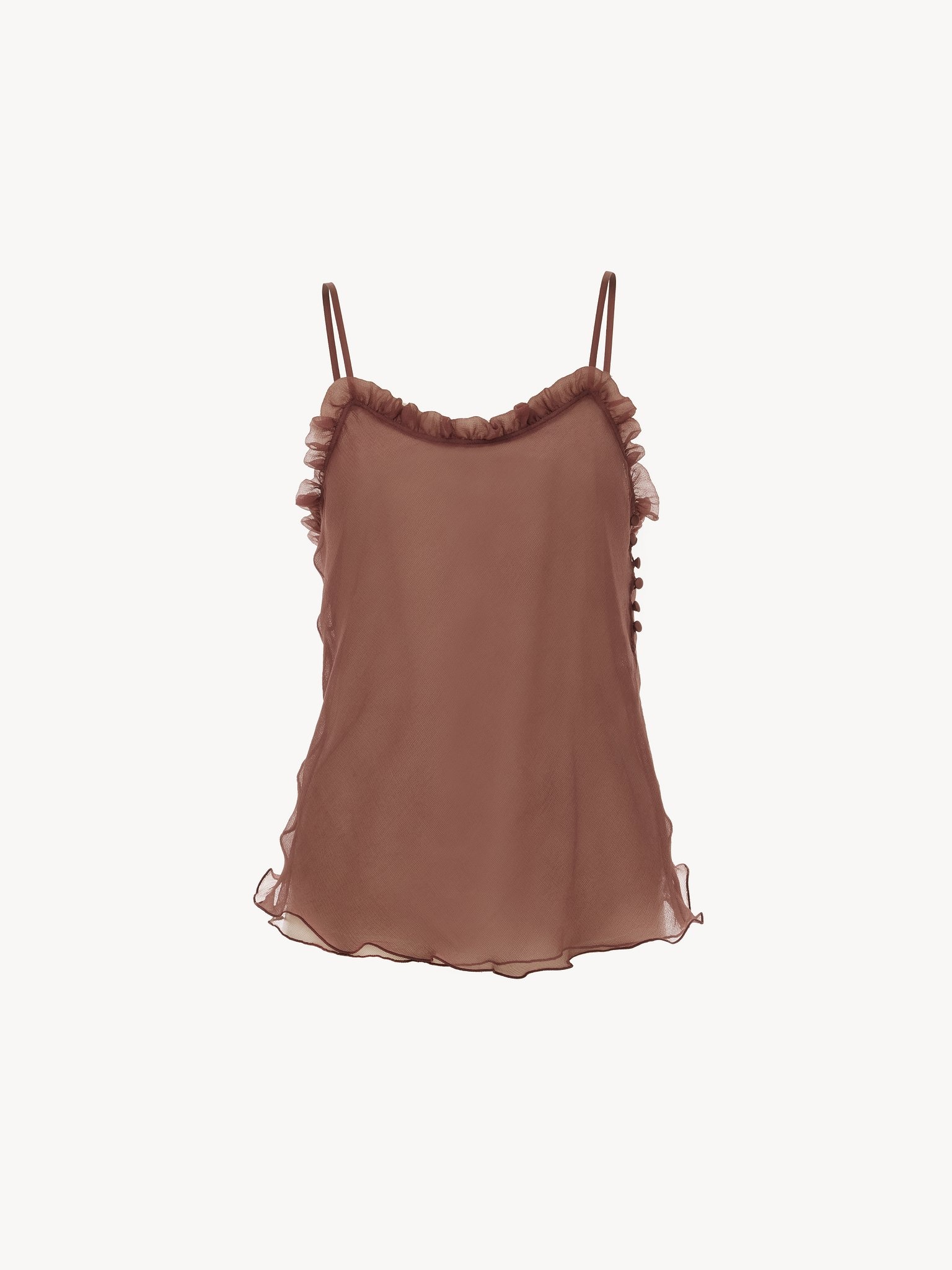 RUFFLED CAMISOLE TOP IN LINGERIE TULLE - 2