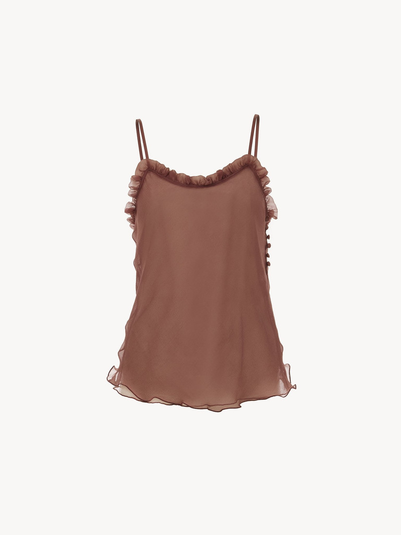 RUFFLED CAMISOLE TOP IN LINGERIE TULLE 2