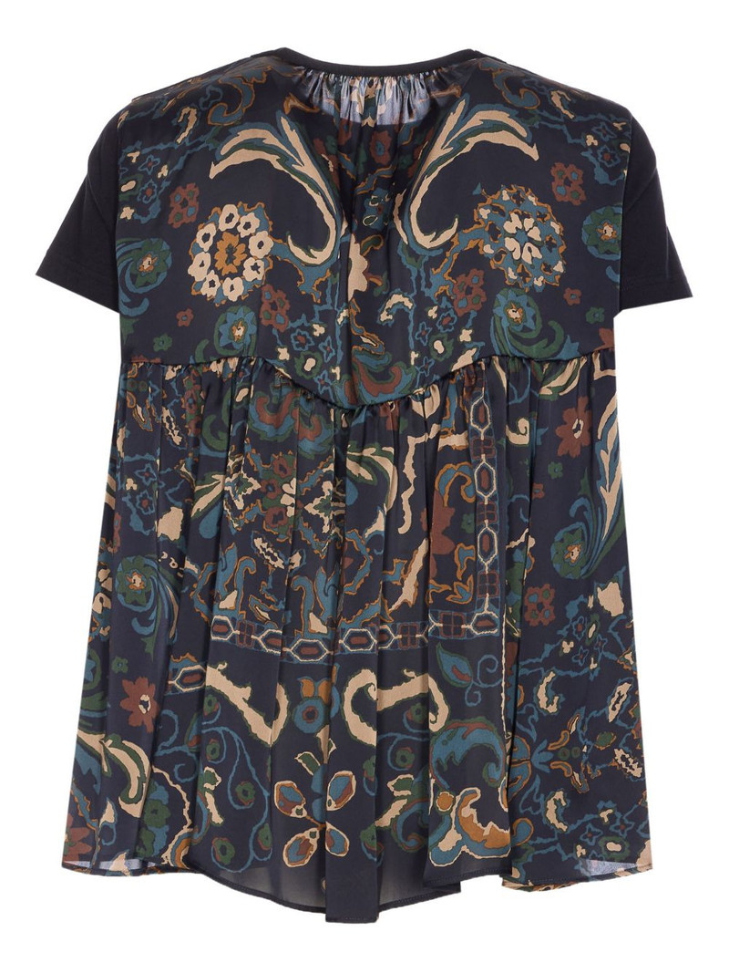 sacai floral-print pocket T-shirt outlook