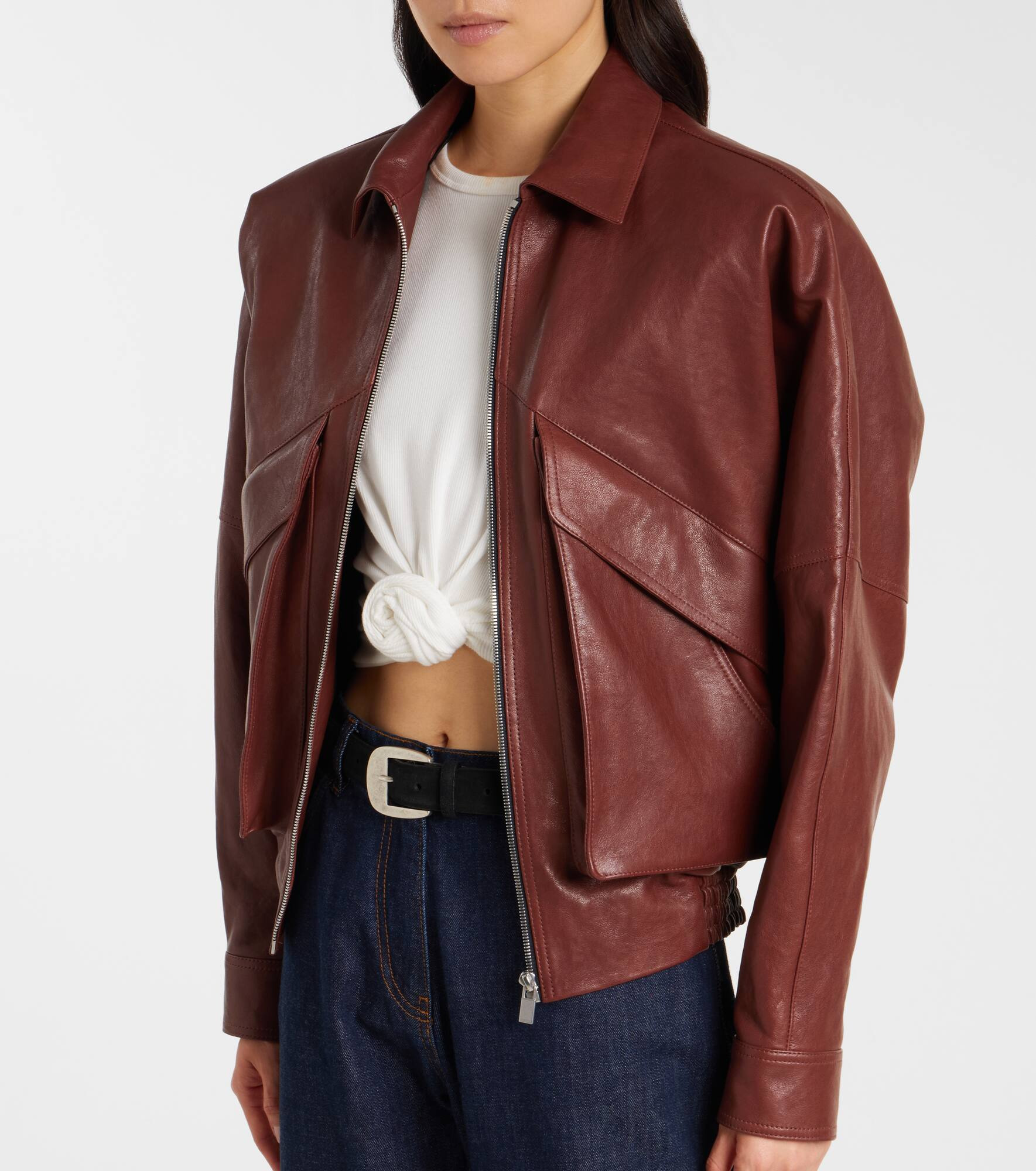 Leather bomber jacket - 6