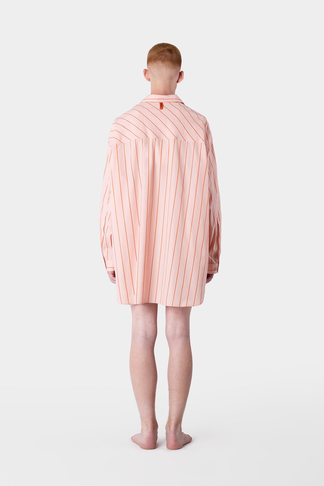 MEGA OVER SHIRT W/ CUTS / pink stripes - 8
