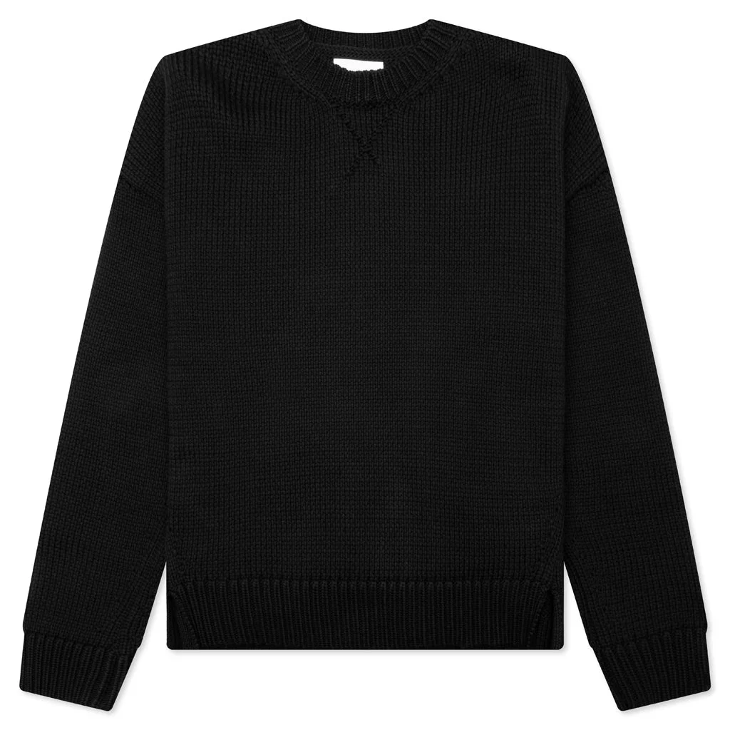BOYFRIEND LOOSE FIT SWEATER - BLACK - 1