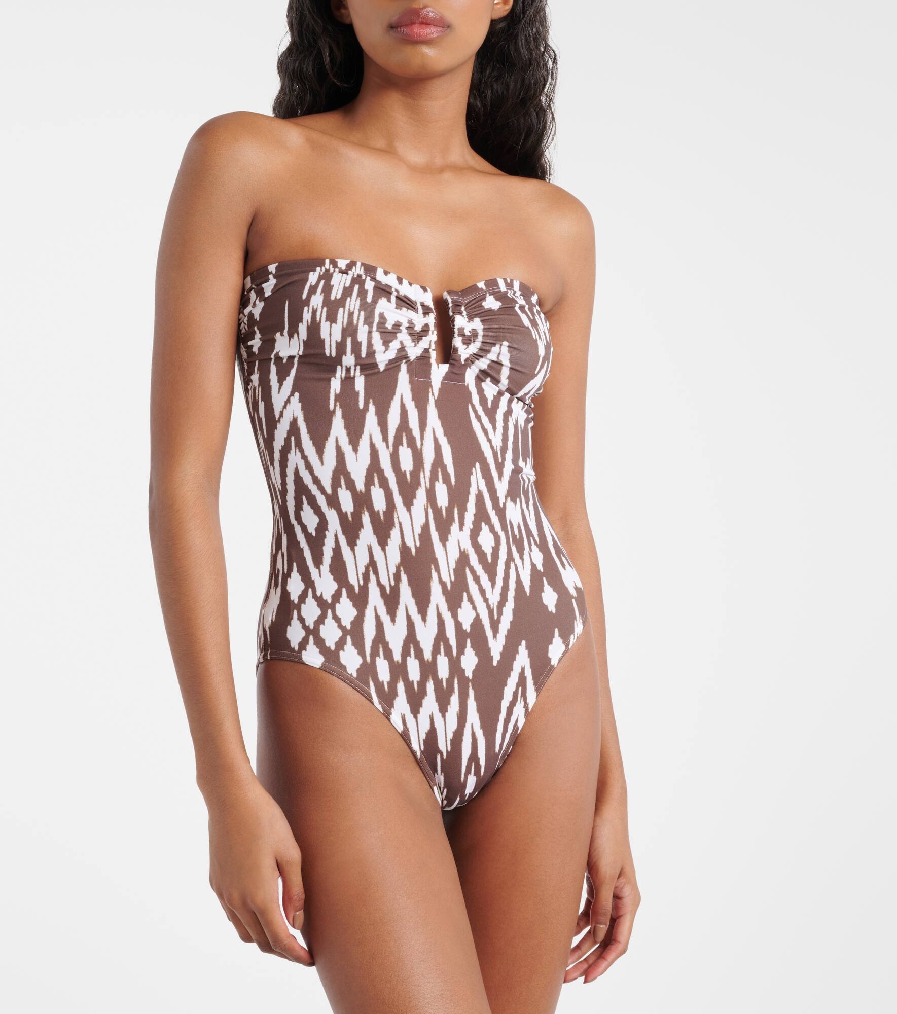 Warm printed strapless swimsuit - 2