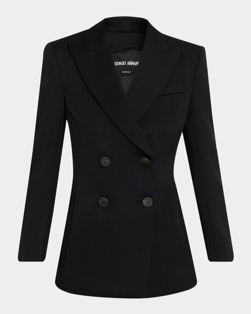 Double-Breasted Slim Wool Blazer 1