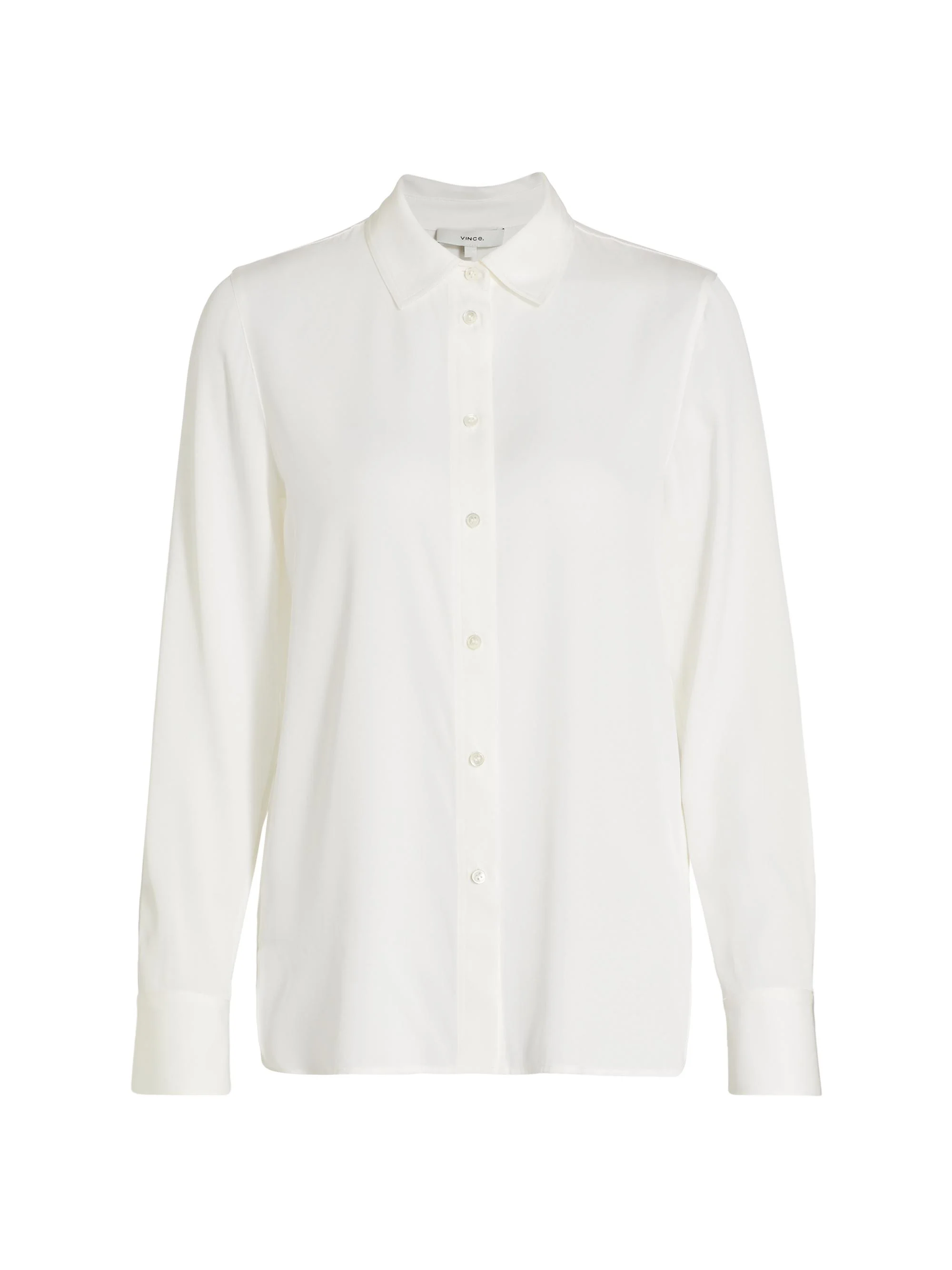 Women's Silk-Blend Slim-Fit Blouse - Optic White - 1