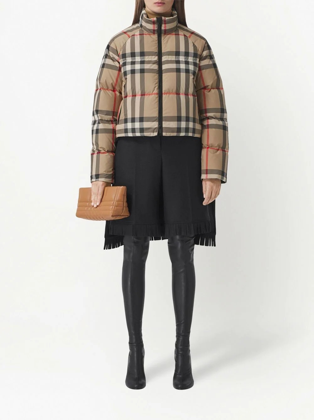 Vintage Check cropped puffer jacket - 2