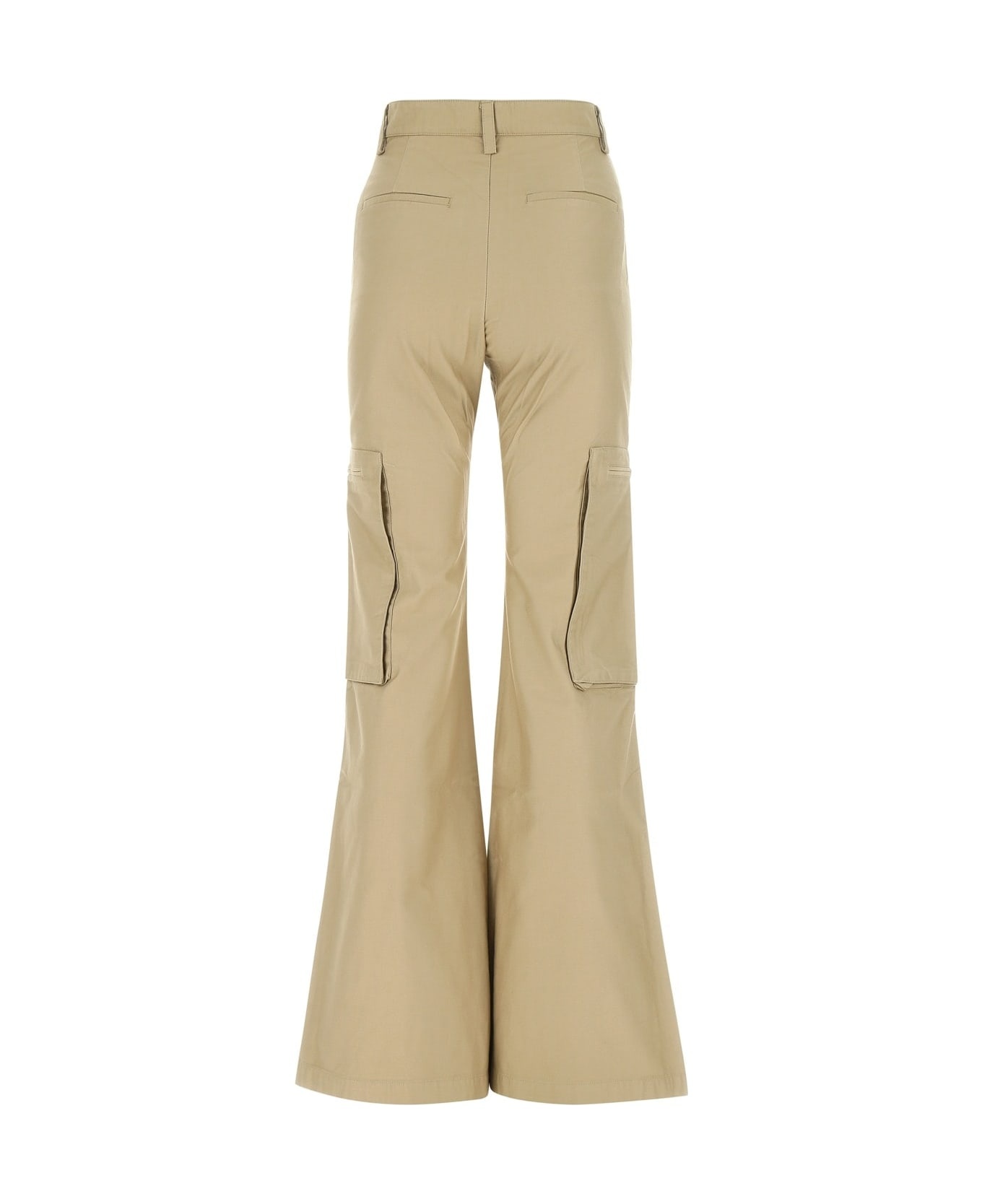 Beige Cotton Blend Pant - 2
