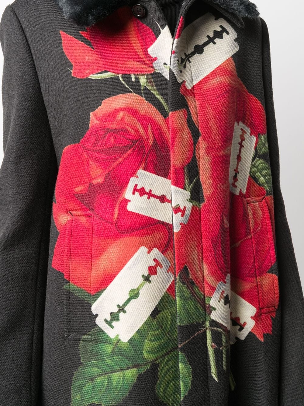 rose and razor print coat - 5