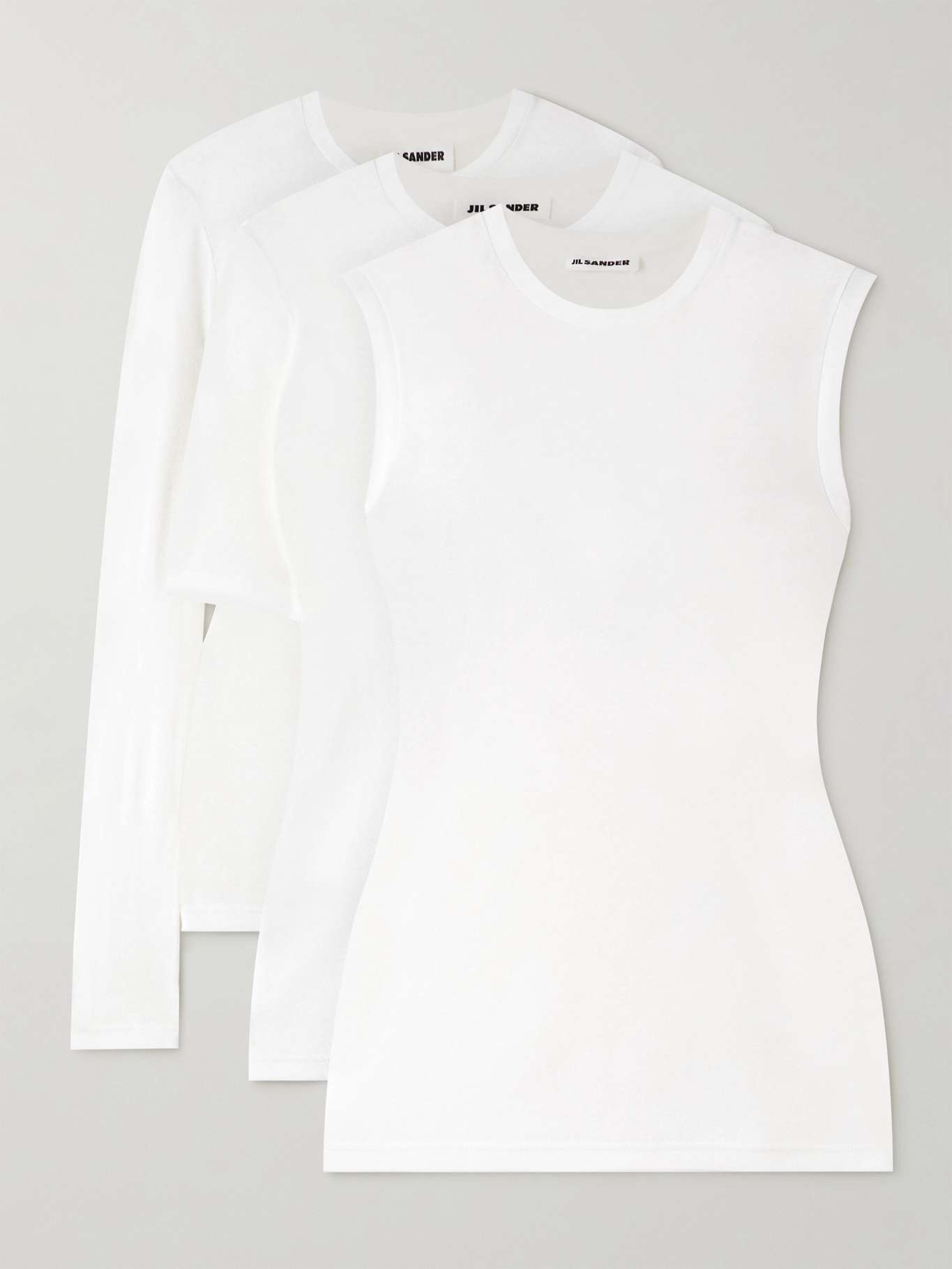 Set of three cotton-jersey tops White - 5